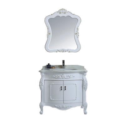 Vertical and small pvc cabinet marble washbasin mirror bathroom cabinet furniture adapted to family and hotel