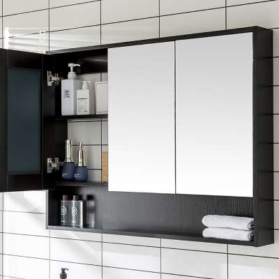 Bathroom Mirrored Medicine Cabinet Plywood Mirror Cabinet MDF Vanity Mirror With Lights