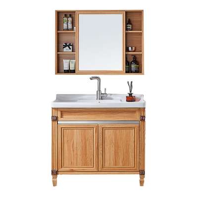 Wooden grain carbon fiber bathroom cabinet factory